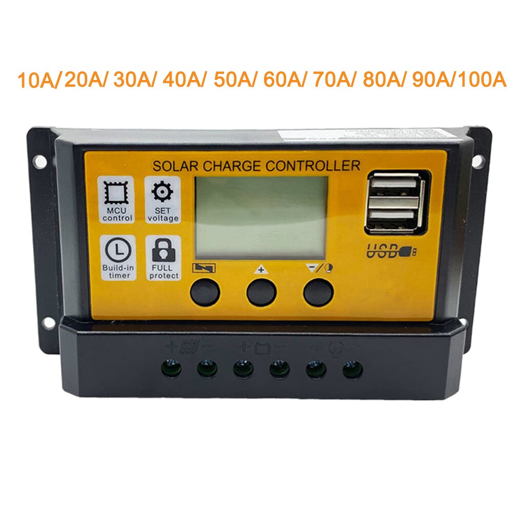 10A-100A Solar Charge Controller Panel Battery Regulator Dual USB 12/24V