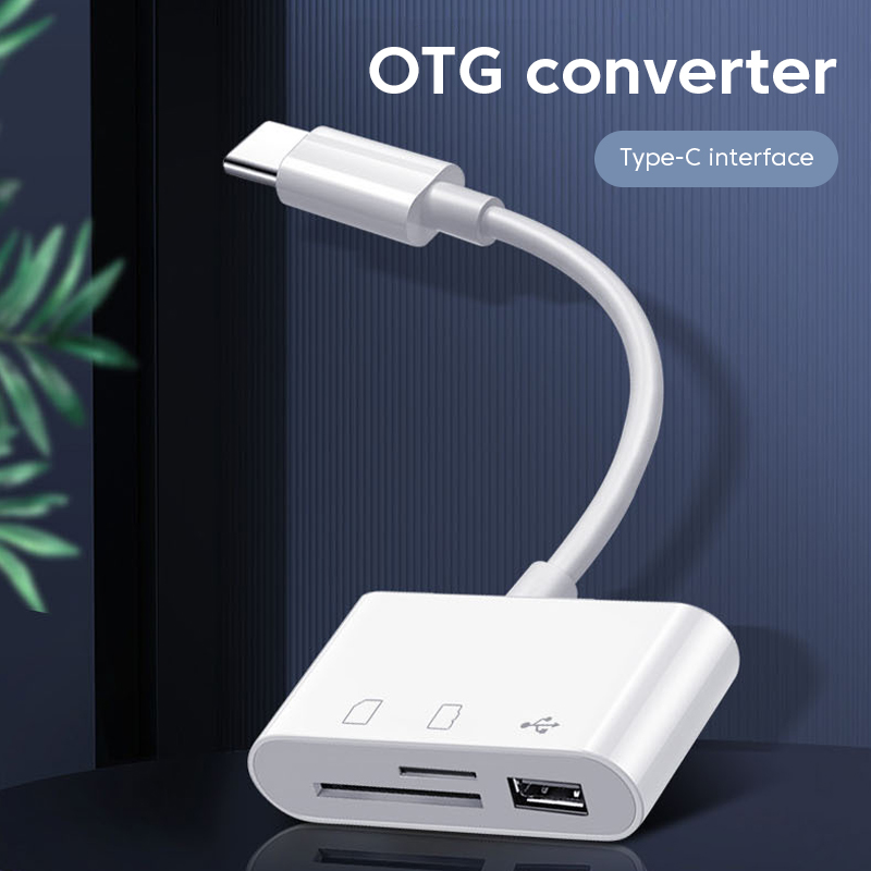 Adapter czytnika kart 3 w 1 typu C do czytnika kart pamięci SD TF Konwerter USB typu C OTG do tabletu Huawei Samsung Xiomi Phone