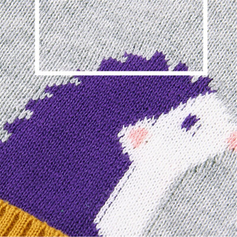 herbst winter Kinder jungen mädchen Unisex Bluse Stricken Top Mantel Rundhals Lange-Sleeve Casual Cartoon Hund Hedgehog gedruckt