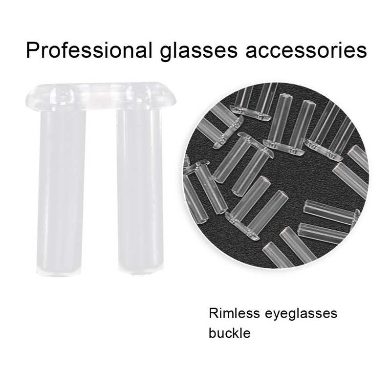 Accesorios de equipo para gafas sin montura, hebilla de plástico para reparación de anteojos, 200 piezas