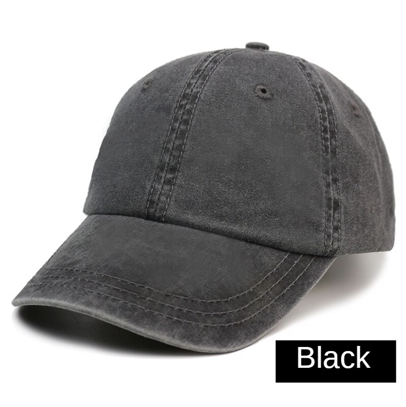 Stijl Baseball Cap Tennis Cap Zonnehoed Mannen Vrouwen Vissen Cap Unisex Gewassen Katoen Cover Zonnehoed golf Zon Sport Hoed Vrouwen: Black