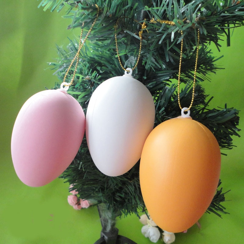 8cm plastic Pasen paniting eieren decoratie gans ei size DIY kleurrijke ei model kinderspeelgoed Creatief Schilderen ei