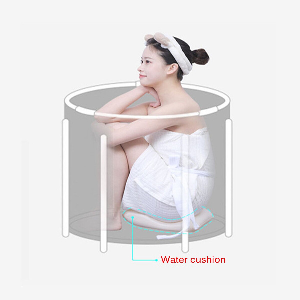 Bañera plegable portátil de para adultos, bañera inflable gruesa para el hogar, individual, SPA, piscina de masaje, Cubo de baño de plástico