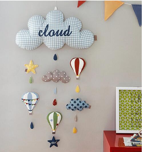 Cloud Balloon Star Rocket Wall Decoration Rattles Crib Mobiles Toy Holder Rotating Mobile Bed Bell Toddler Toys Infant Toys: A