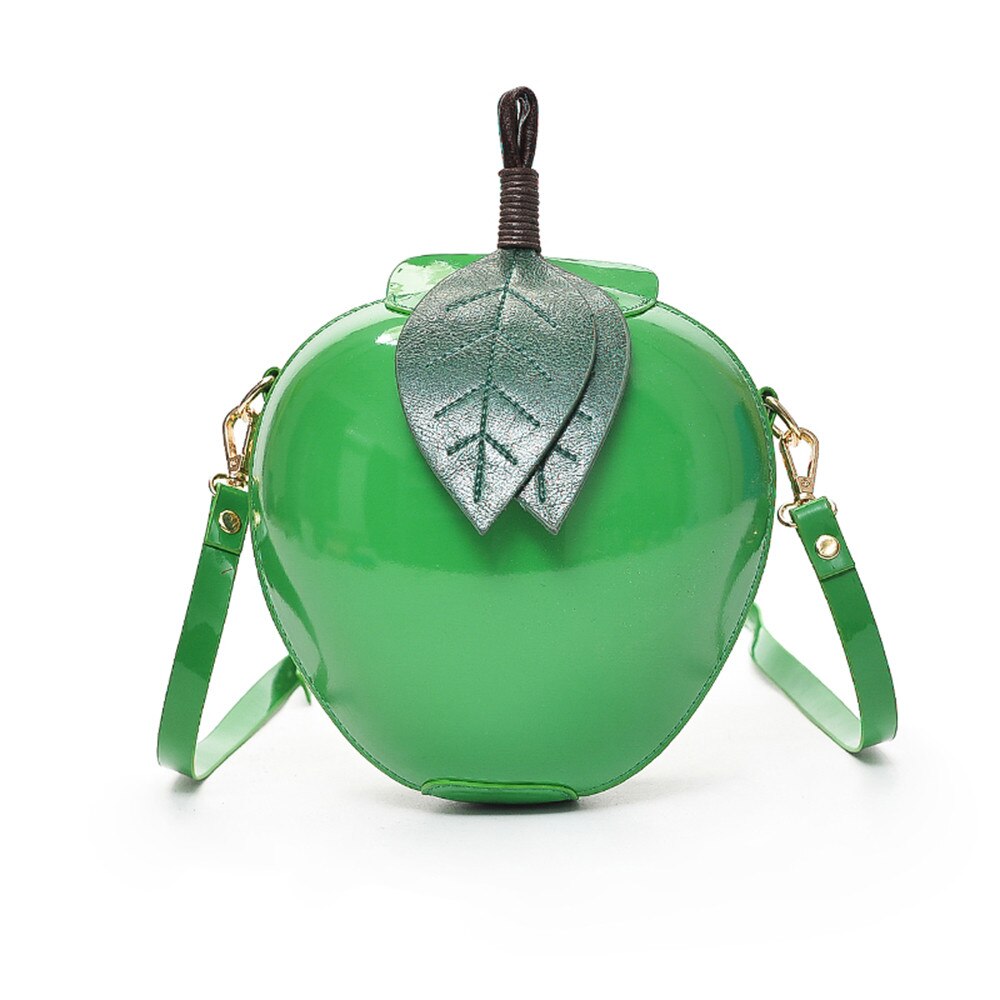 #H30 Apple Shape Pu Leather Handbags Solid Zipper Shoulder Bag Crossbody Messenger Phone Coin Bag Evening Party Clutches Bolsas