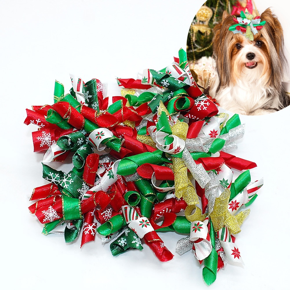 Kerst Hond Strikken Huisdier Honden Haarelastiekjes Elastiekje Haar Clips Kat Puppy Grooming Boog Hond Accessoires 10 stks/partij