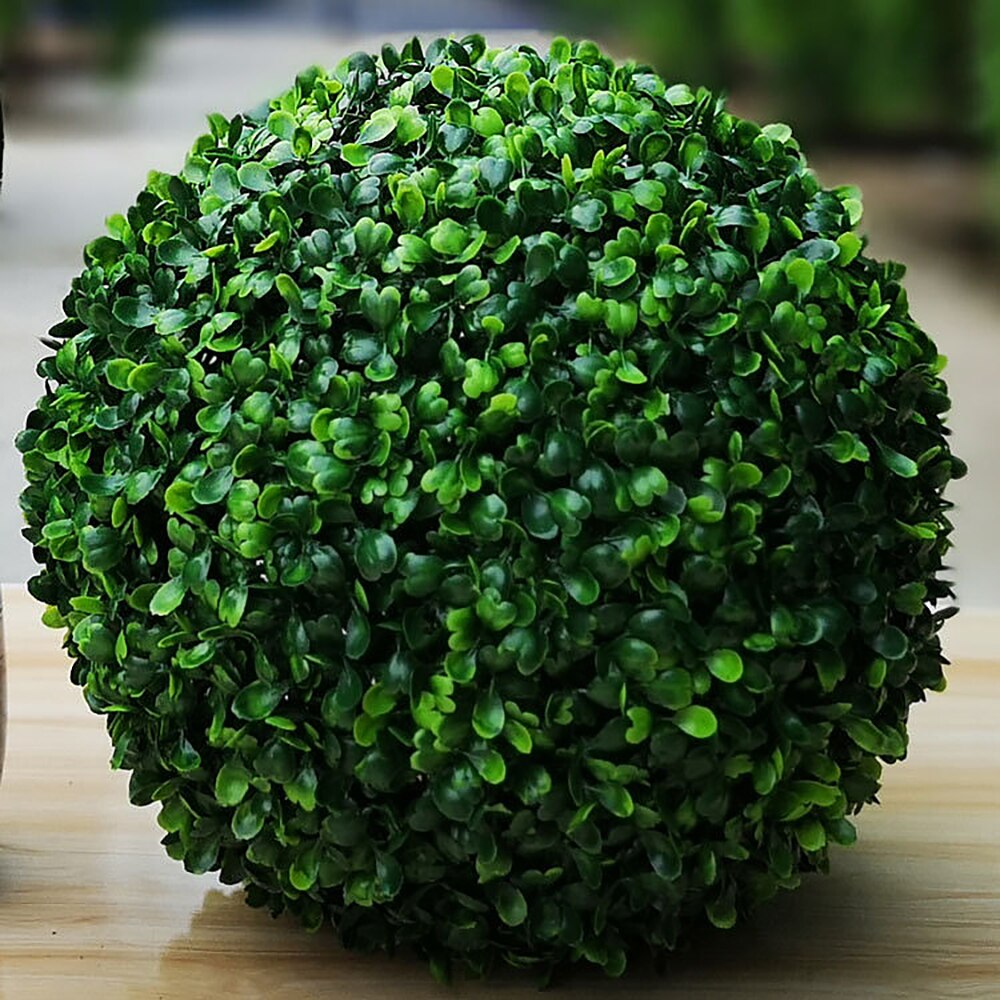 Kunstig plante bold topiær træ buksbom hjem udendørs bryllupsfest dekoration kunstig buksbom bolde have grøn plante: 50cm