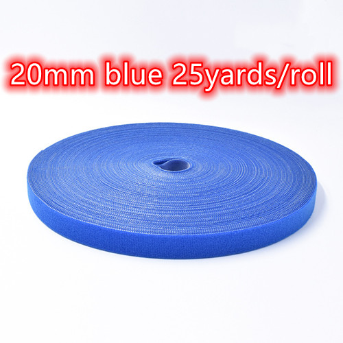 25/50Yards Sticker Tape 20Mm Nylon Adhesive Haken Loops Fastener Tape Terug Naar Zelf Naaien Craft diy Kabelbinders Accessoires: 20mm blue 25yards