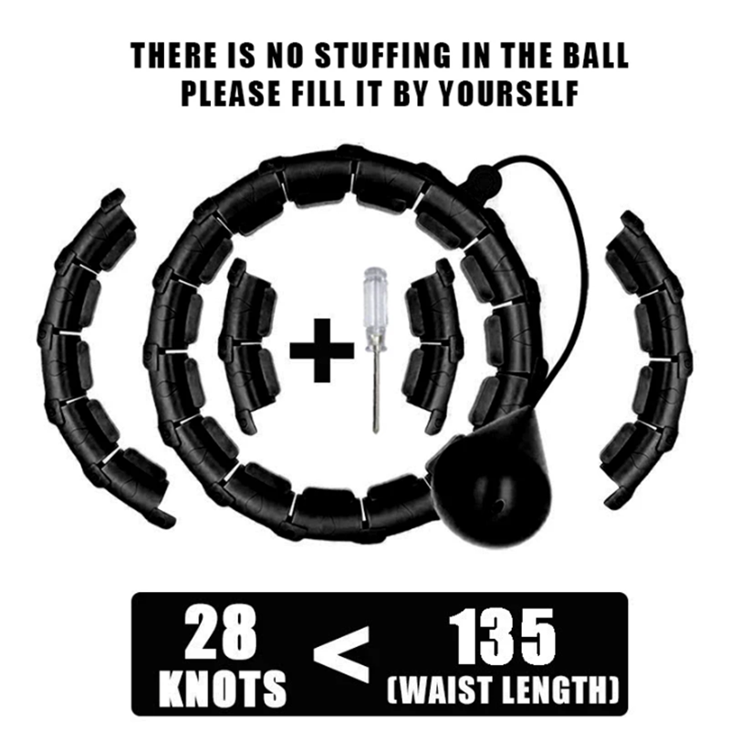 Cerchio per esercizi ponderato per adulti Cerchio per fitness infinito con nodi di perdita di peso con collegamenti aggiuntivi 2 in 1 regolabile e staccabile: Colore rosa