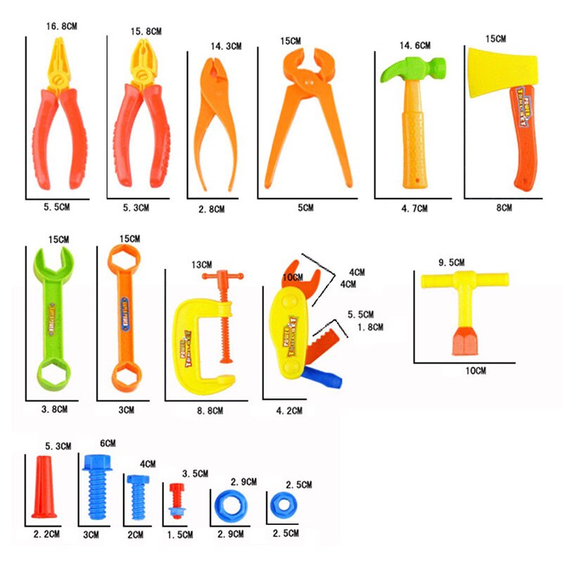 34pcs Repair Toy Tools Plastic Instruments Pretend Toy Baby Educational Classic Learning toys for children