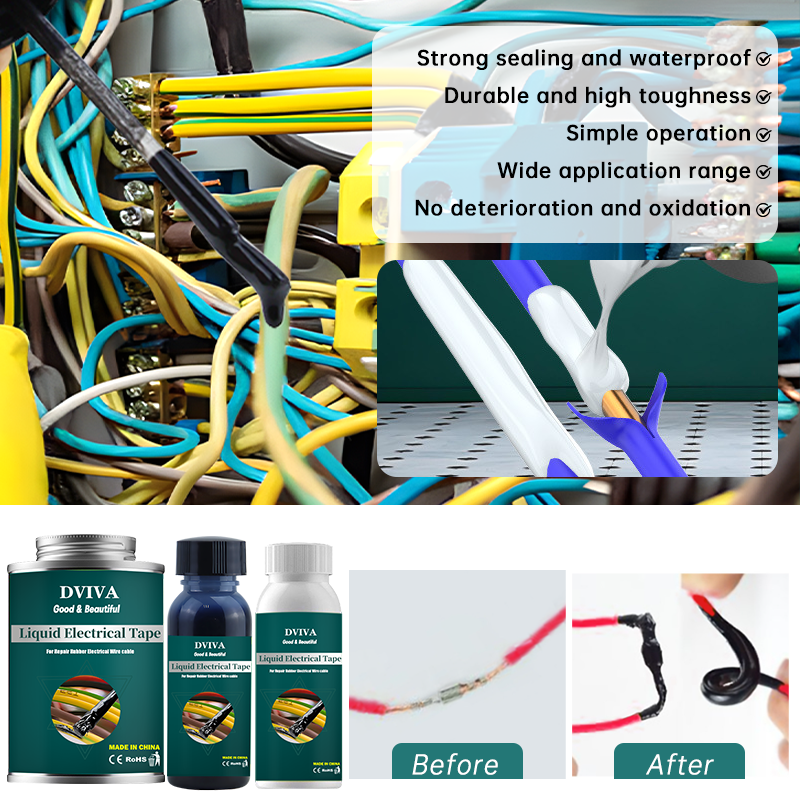 Płynny klej izolacyjny Szybkoschnąca makaron izolacyjna Uszczelniacz Gumowa taśma elektryczna robić przewodów Kable robić użytku domowego Klej liniowy naprawić