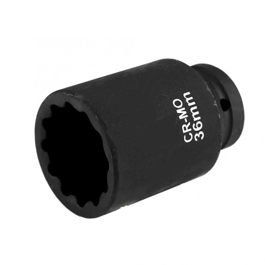 36Mm 1/2in Drive 12 Point Hex Deep Impact Socket Hub Moer Socket Auto Pneumatische Reparatie Tool Torsie moersleutelmoersleutel Socket Mouw