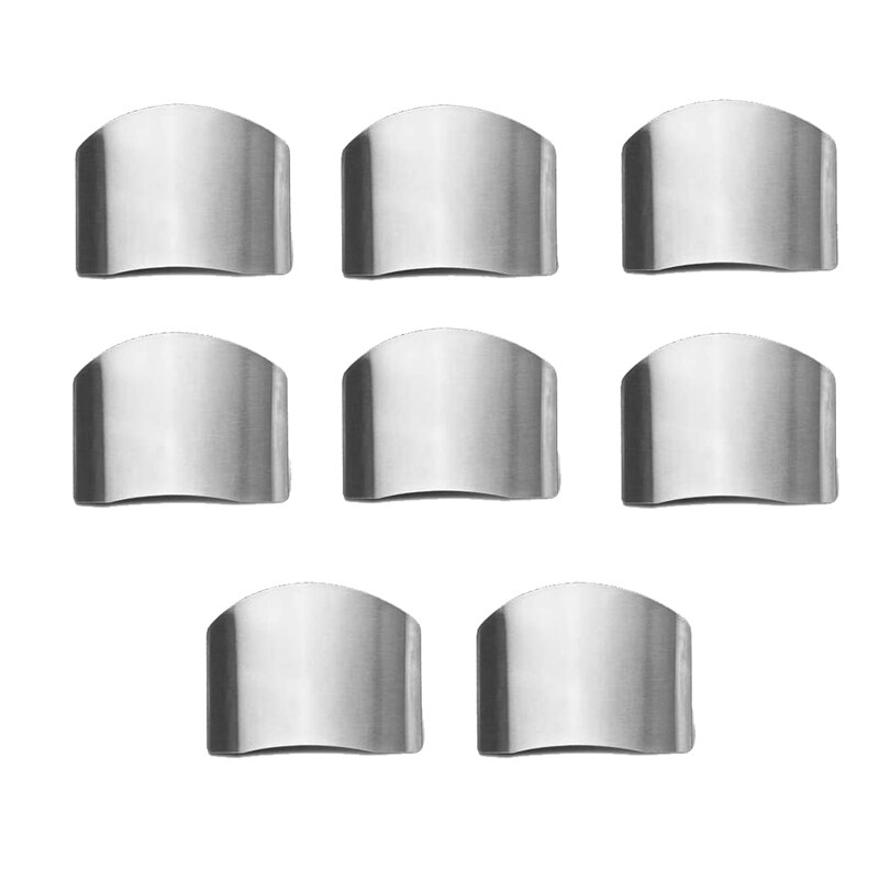 8 Pcs Stainless Steel Finger Guard,Finger Protector Hand Guard Avoid Hurting When Slicing &amp; Dicing,Kitchen Safe Cut Tool: Default Title