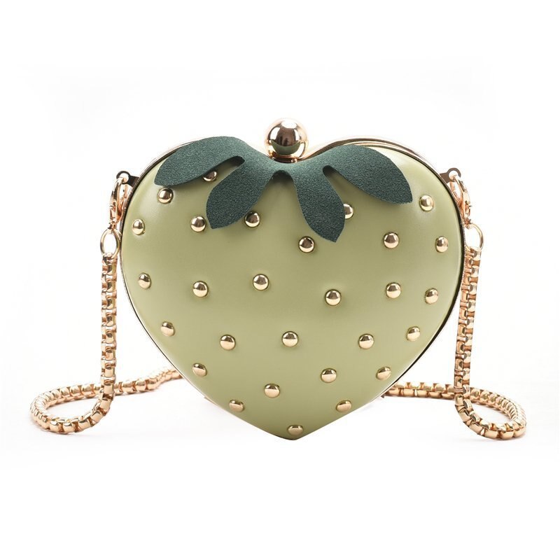 Cute Small Bags for Women Trend Cartoon Shoulder Bag for Girls Chain Mini Coin Purse Shell Crossbody Bag: Green