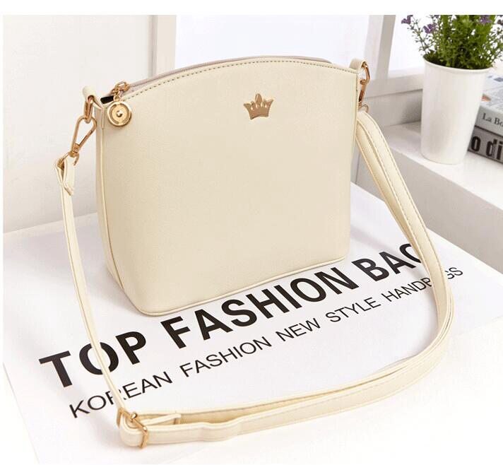 Shell Women Messenger Bags Cross Pattern Women Bags PU Leather Mini Women Shoulder Bag Female S-214: Beige