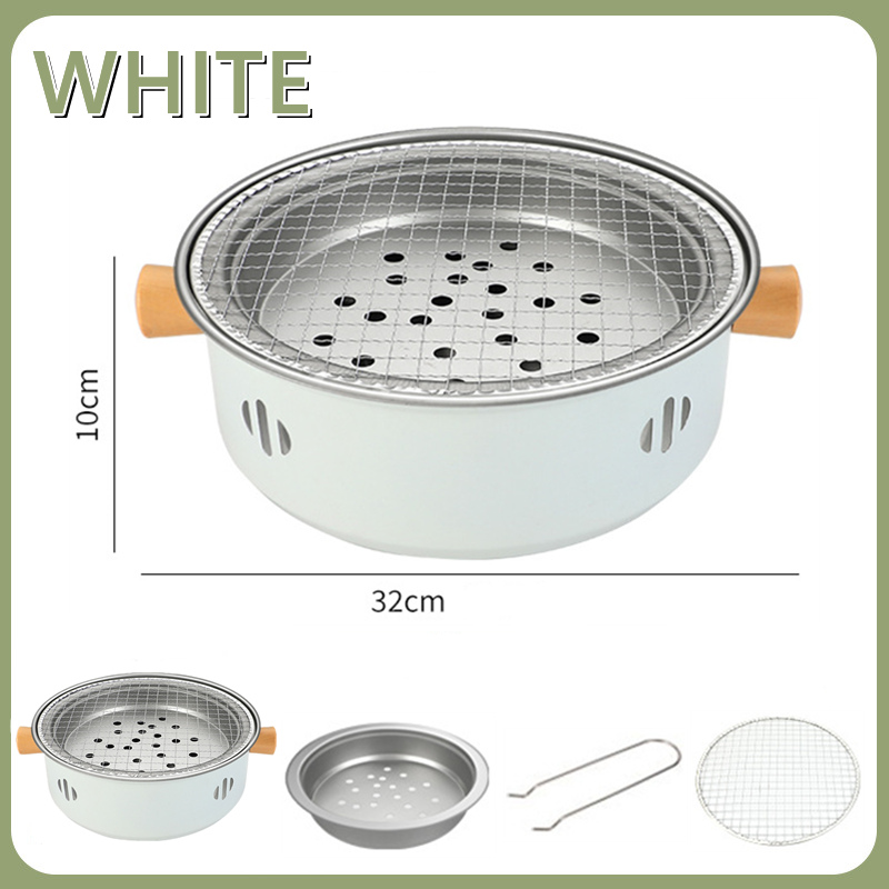 Mini Charcoal Barbecue Grill for Home Outdoor Camping Beach Picnic BBQ Grill Barbecue Stove, Multifunctional Charcoal BBQ Stove: Red