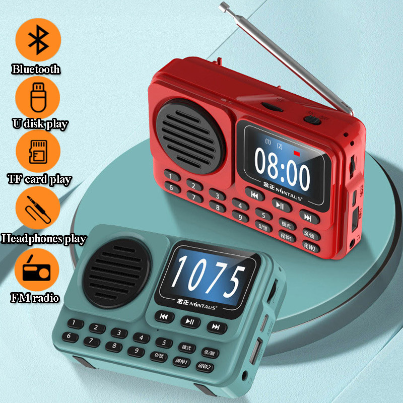 Przenośny zegar Radio FM Wyświetlacz LED HD Radia o wysokiej czułości Bezprzewodowy głośnik Bluetooth Obsługa podwójnego budzika Nagrywanie HD