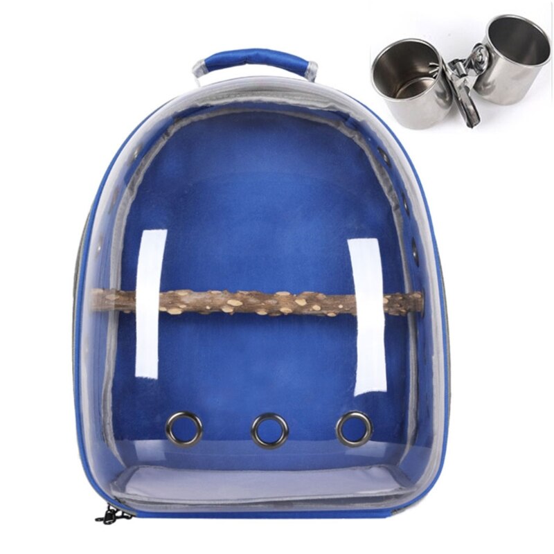 Kat Hond Rugzak Huisdier Papegaai Carrier Bag Transparante Capsule Rugzak Voor Wandelen: Deep Blue