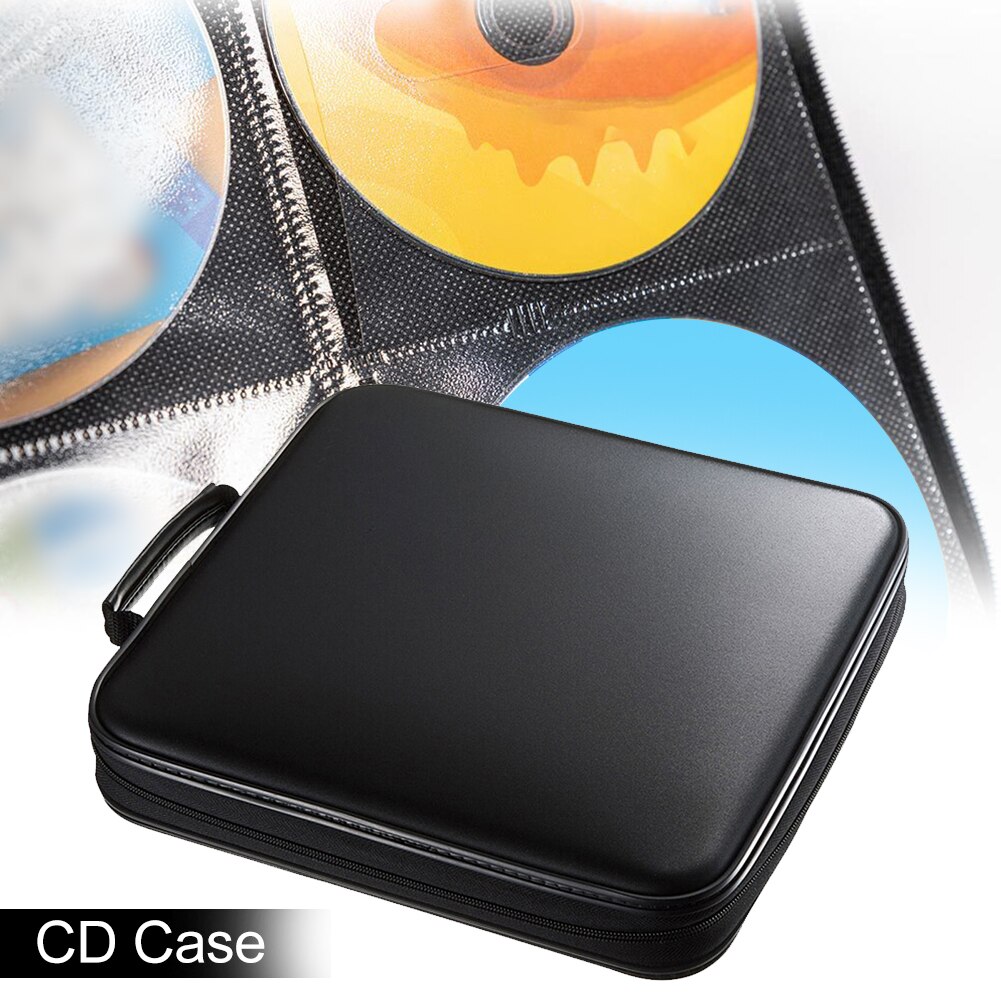 Draagbare Cd Case Dvd Vcd Portefeuilles Opbergdoos Home Zwarte Reizen Disc Organizer Dubbele Rits Beschermende Anti Scratch 160 Capaciteit