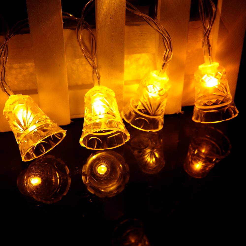 1m 2m LED Decorative String Light Bell Shaped Garland For Christmas Lights Outdoor Wedding Party Decoration HQ