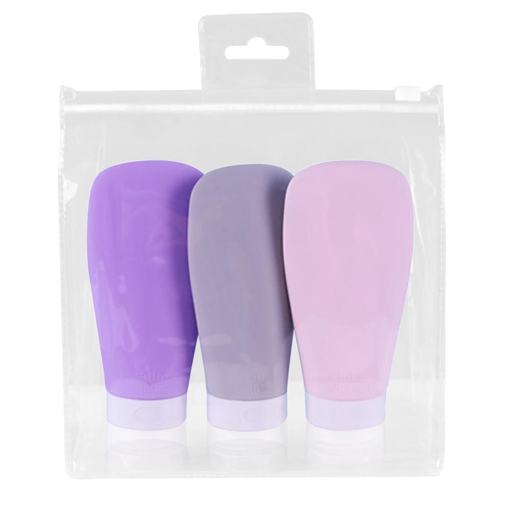 3 pièces/ensemble Silicone sous-bouteille voyage stockage sous-embouteillage Lotion cosmétique sous-emballage petit échantillon bouteille presser bouteille vide: JJ2025679-M02