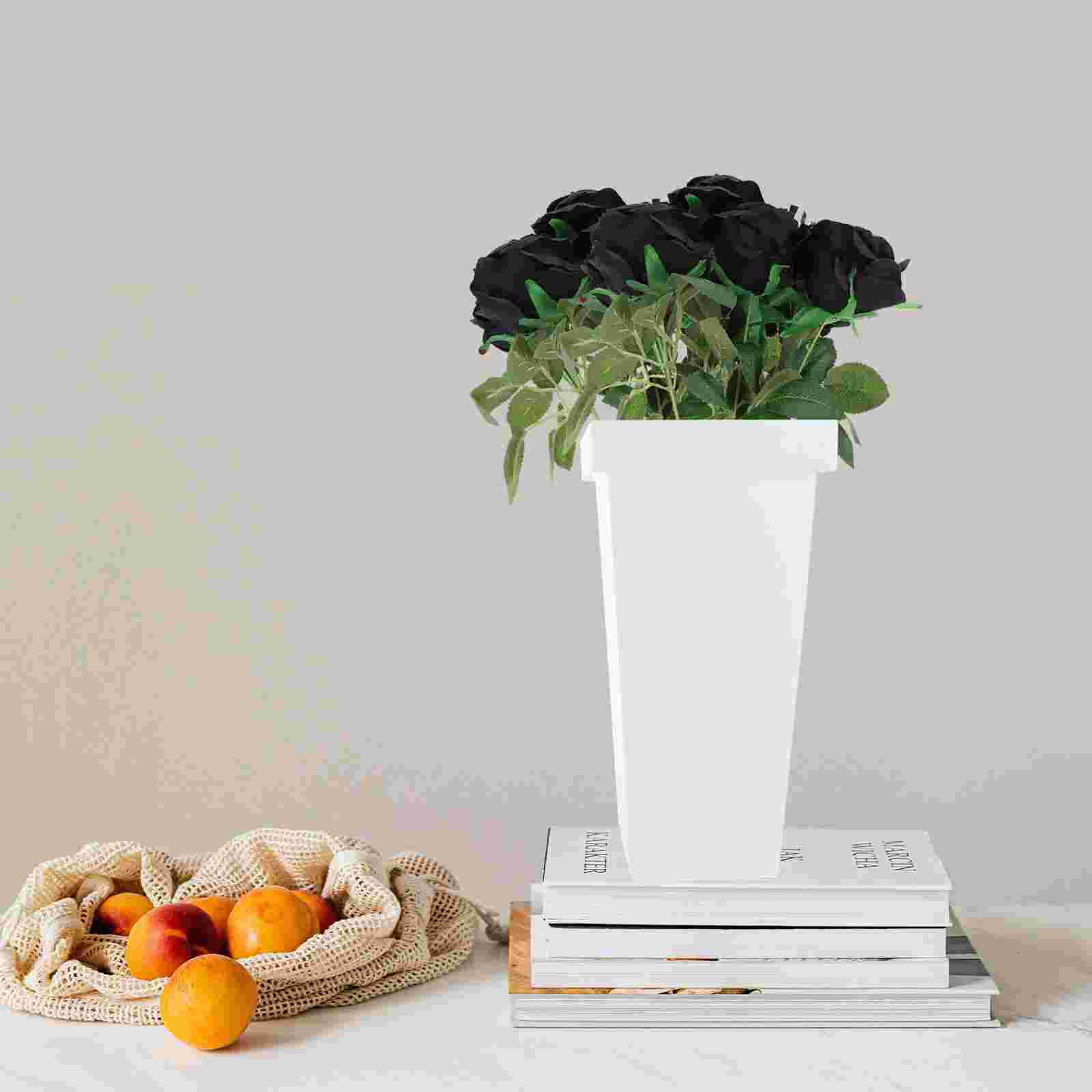 Seau à fleurs décoratif en plastique, 2 pièces, support pour fleurs