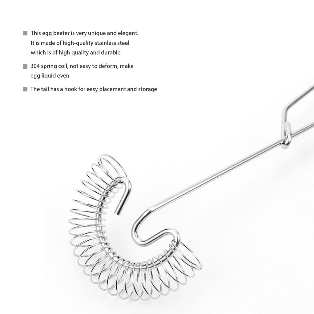 1PC jajko mieszadło trzepaczka robić jajek ze stali nierdzewnej ręczna sprężyna śrubowa wypieki cukiernicze trzepaczka robić kuchni