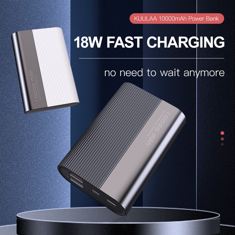 Kuulaa Power Bank 10000 Mah Qc Pd 3.0 Poverbank Snelle Opladen Powerbank 10000 Mah Usb Mini Externe Batterij Oplader Voor xiaomi