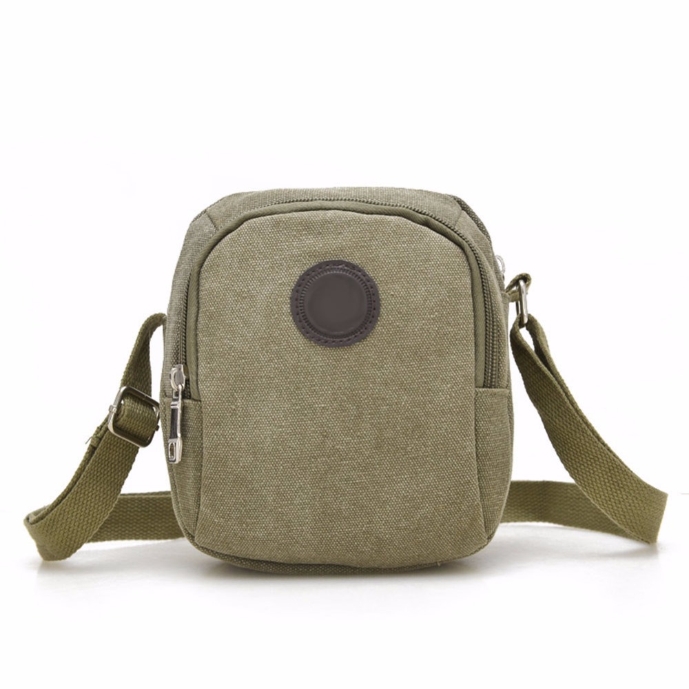 Vintage Canvas mannen Schoudertas Casual Crossbody Tassen voor Mannen Leisure Reizen Strandtas Effen Mannelijke Tas bolsos Mujer: ArmyGreen