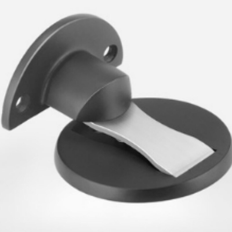Magnetic Door Stopper Alloy Magnet Door Stops Non-punch Door Holder Hidden Doorstop Furniture Door Hardware Practical WF1013: black
