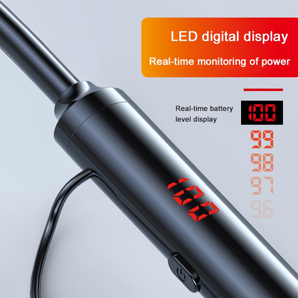 60 Hours Endurance Bluetooth Headphones Stereo Bass Wireless Headphone Neckband Power LED Display Headset TF Card Magnet