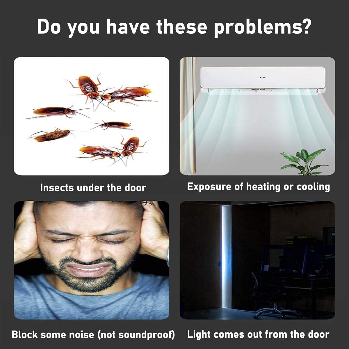 Door Draft Stopper Door Bottom Gap Filler One Sided Under Door Breeze Blocker Weather Strip Cold Air Insulator Wind Seal Strip