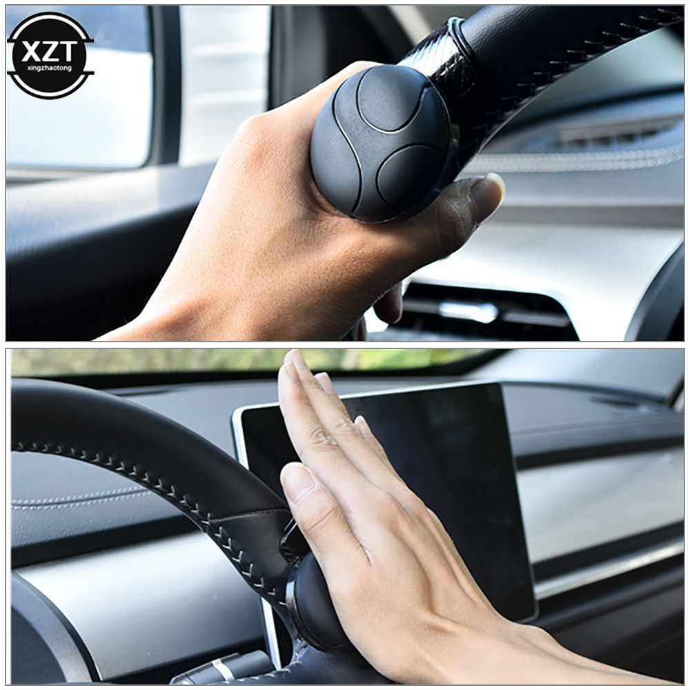 Manopola di alimentazione del volante universale per auto rotazione di 360 gradi cuscinetto in metallo maniglia di alimentazione accessori per auto sferici