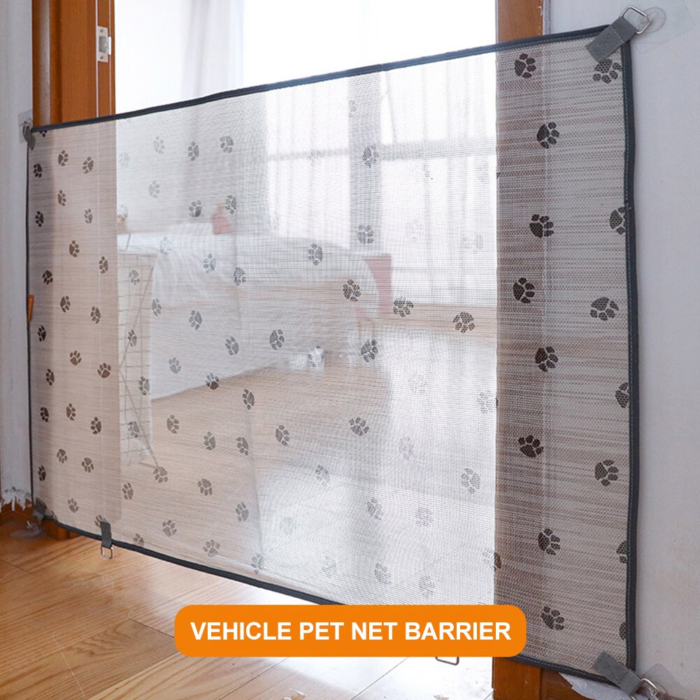 Dog Gate Portable Foldable Ingenious Enclosure Protect Safety Mesh Net for Indoor and Outdoor Pet Isolation Barrier Fence