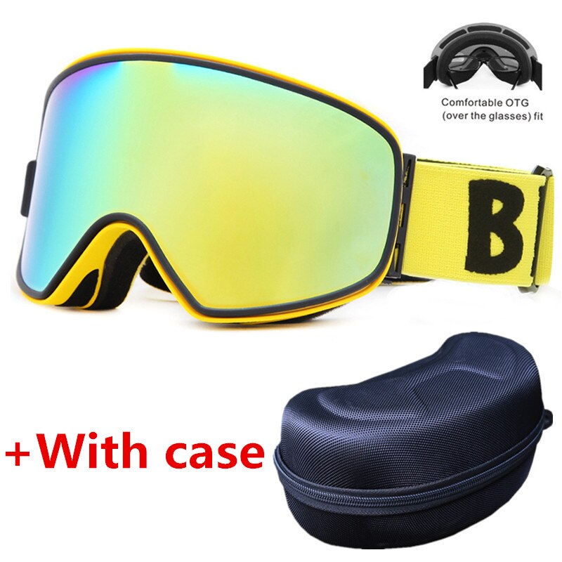 Skibriller 2 in 1 med magnetisk dual-use linse for nattski anti-tåke  uv400 snowboardbriller menn dame skibriller: Nr .8 med koffert