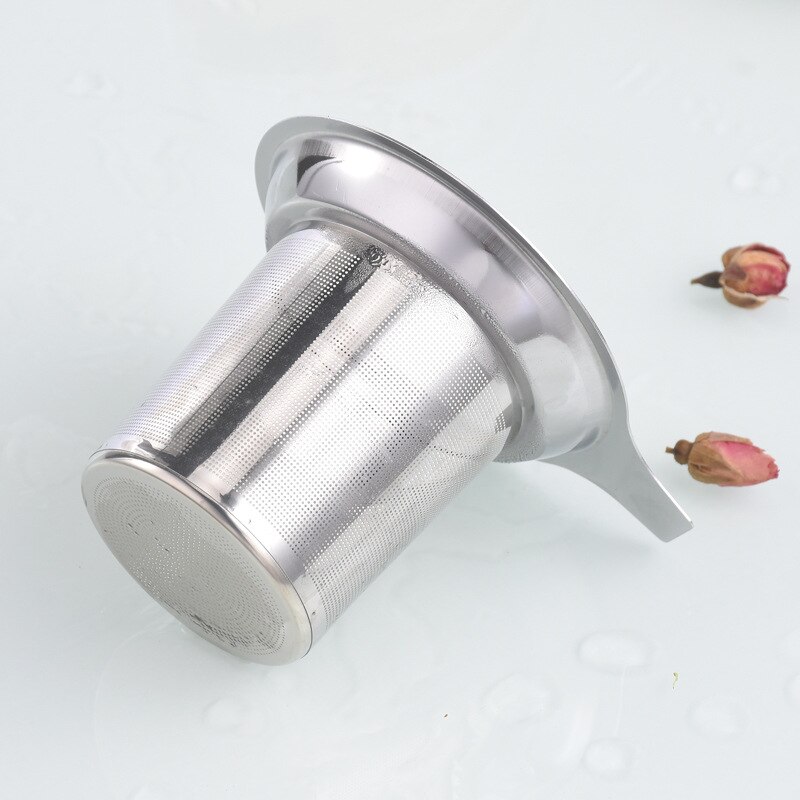 Køkkentilbehør te mesh metal infuser rustfrit stål kop te blad filter med låg filter te si genanvendelig: Default Title