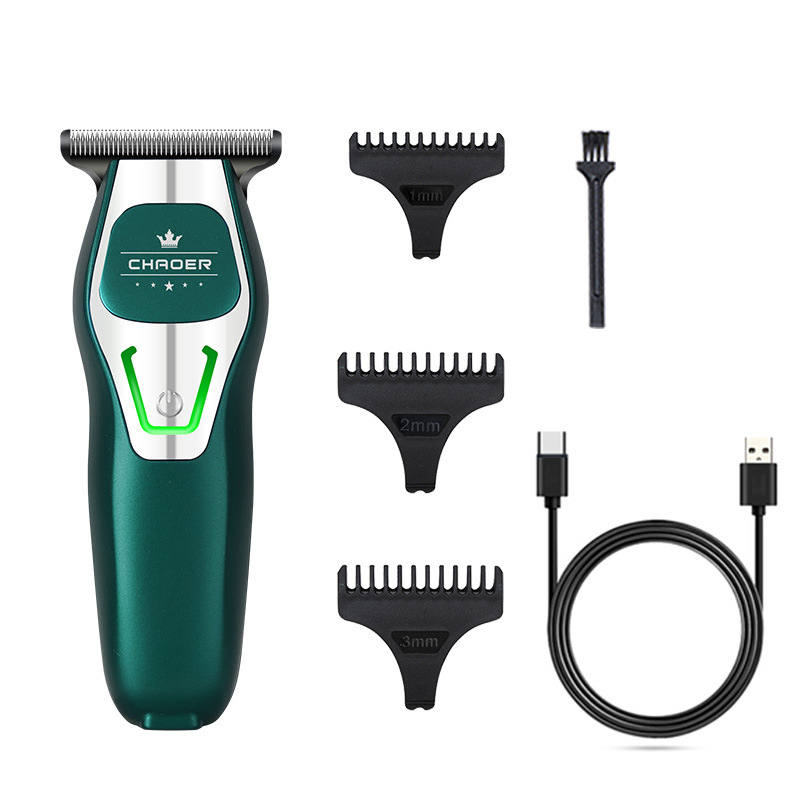 Cortadora de pelo portátil para hombres, Mini máquina de corte de pelo, recortadora de barba, juego de aseo: Verde