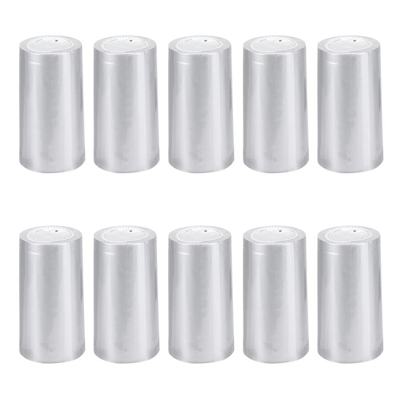 100pcs Lightweight Plastic Practical Durable Portable Bottle Capsules Stopper Heat Shrink Sealing Cap Wine Bottle Caps: Silver