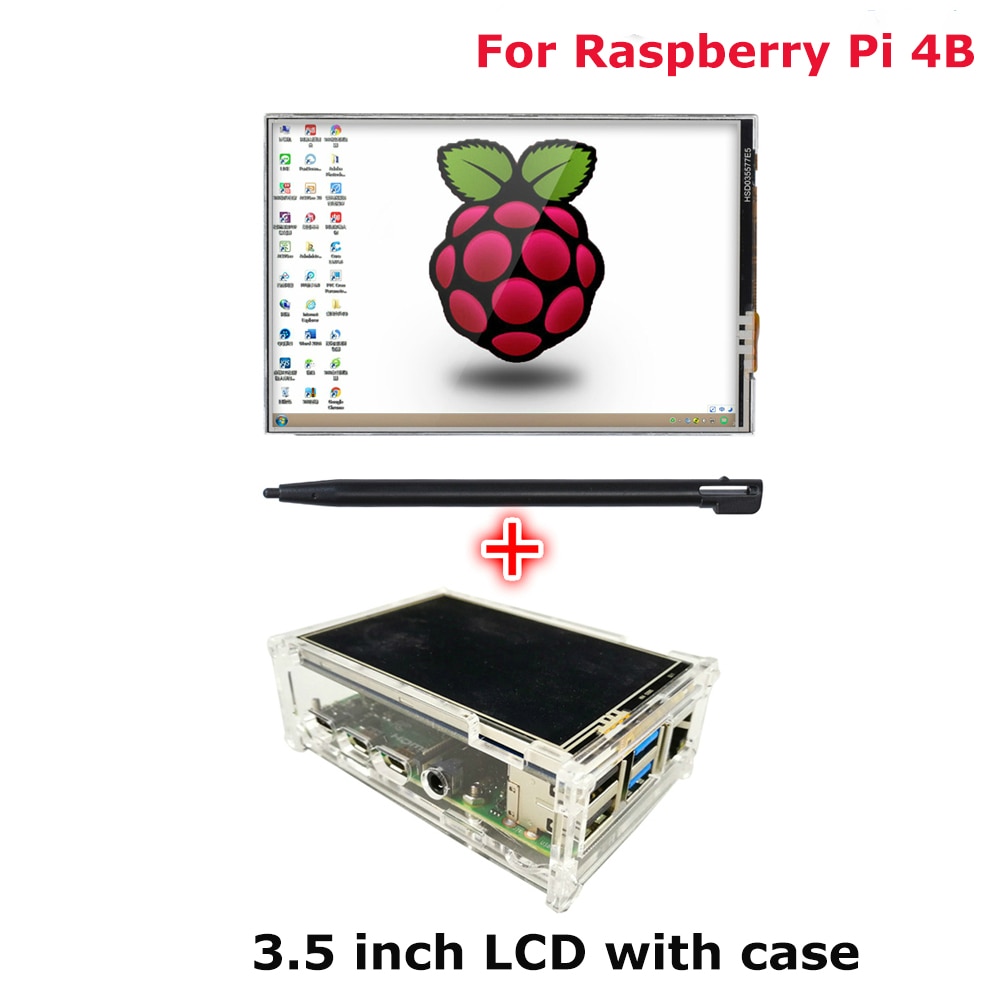 Pour framboise Pi 4 3.5 pouces écran tactile LCD écran avec acrylique 9 couches boîtier boîtier coque protection couvercle Rasberry 4B
