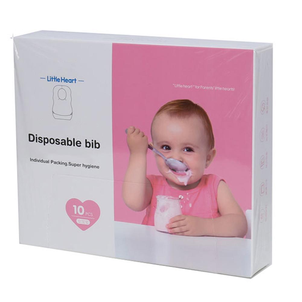 Waterproof Non-Woven Fabric Disposable Baby Toddler Bibs Feeding Saliva Apron Paper Bibs For little baby: W