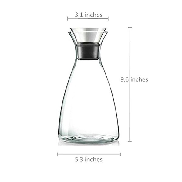 Glass Drip-Free Carafe With Flip-Top Lid, And Cold Glass Water Pitcher, Tea/Coffee Maker & Cafe, Iced Tea, Beverage Pitcher