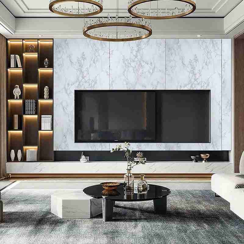 Selvklæbende marmor vinyl tapet rulle møbler dekorativ film vandtæt væg klistermærker til køkken backsplash boligindretning
