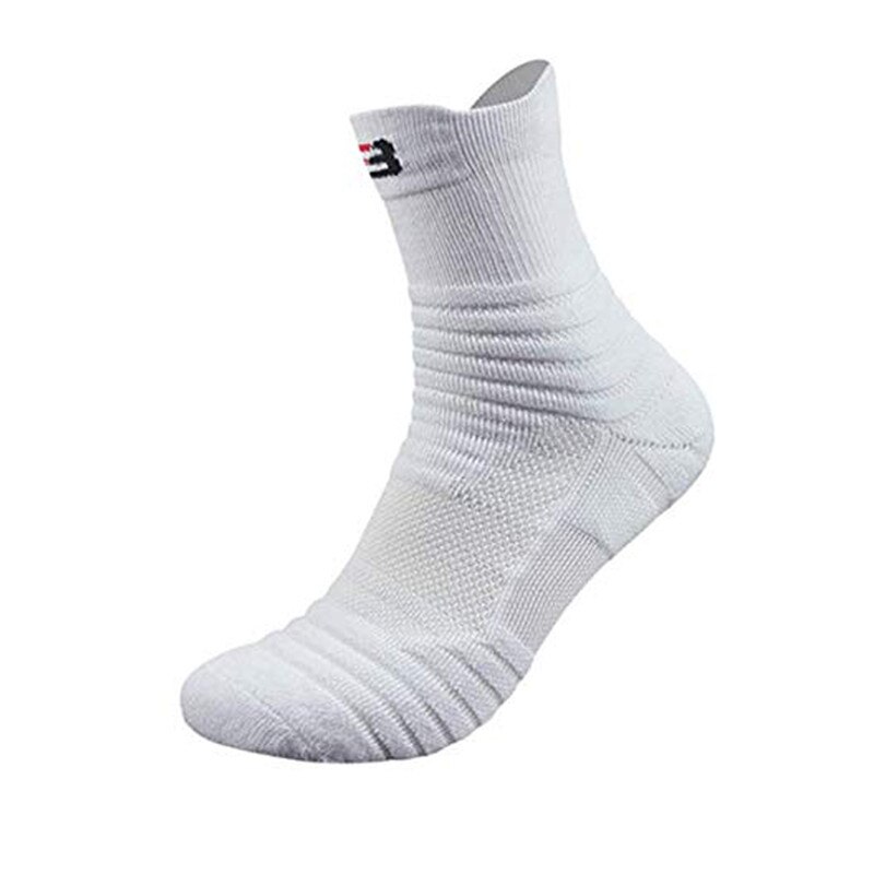 Basketball Sport Socks velonoski Winter Thick Outdoor Sports Fitness Compression Sock Chaussette Homme Sport: white