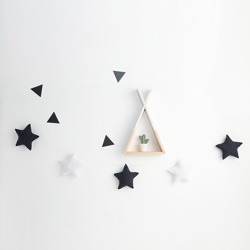 Guirnaldas de estrellas de vivero hechas a mano para niños, decoración de pared de habitación de Navidad para niños, accesorios de fotografía, decoraciones para habitación de bebé: Azul real