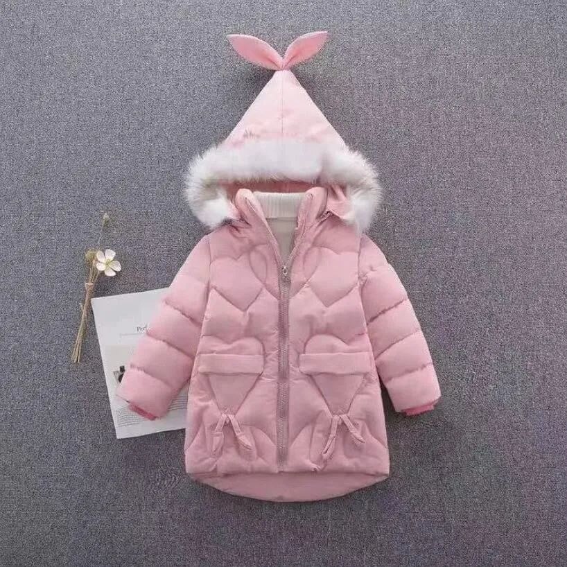 freundlicher Winter Jacke Weihnachten Kostümich Für freundlicher Kleidung Mädchen Jungen Schwarz Schneeanzug Oberbekleidung Mäntel Lange Parka Schnee Tragen: Rosa / 130cm