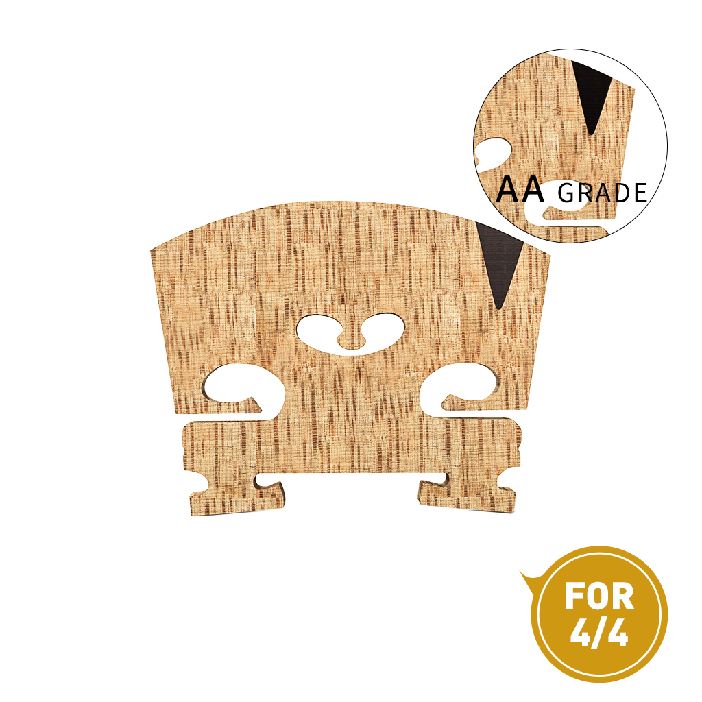 Puente para el violín de arce de grado AA 1PC-Master, tamaño 4/4, puente de Violín con incrustación de ébano