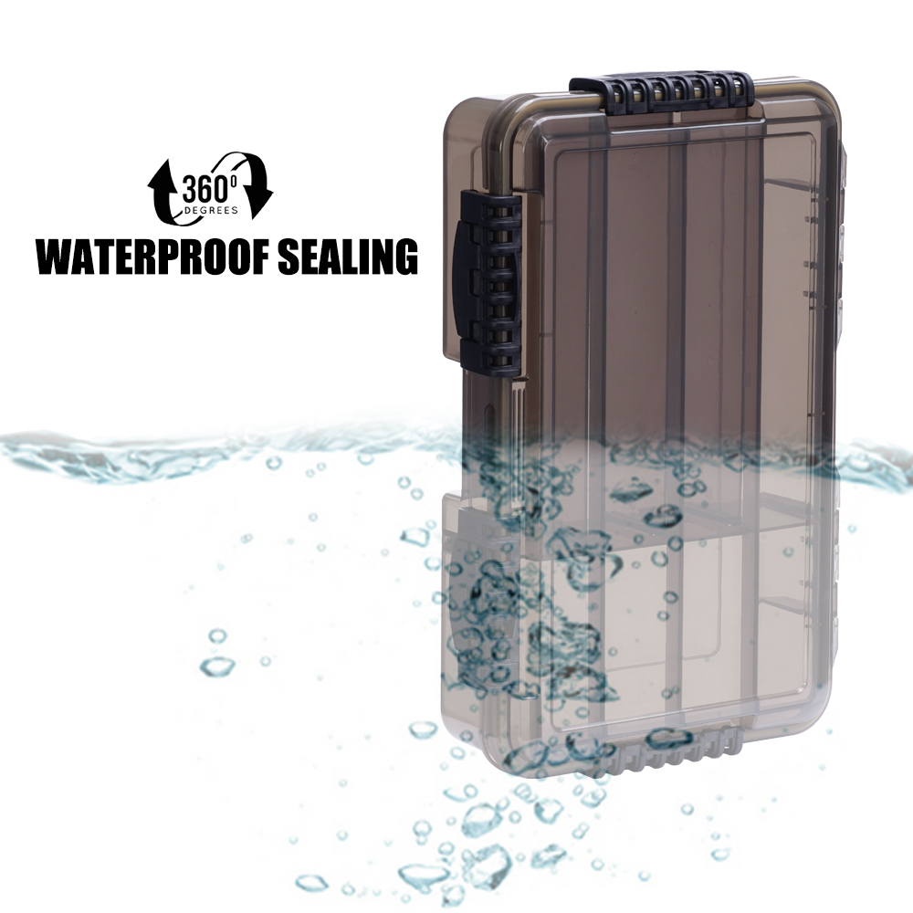 SAMOLLA large Waterproof Fishing Tackle Box, Fish Hook Fishing Lure Bait Storage Case Portable Fishing Gear Accessorie