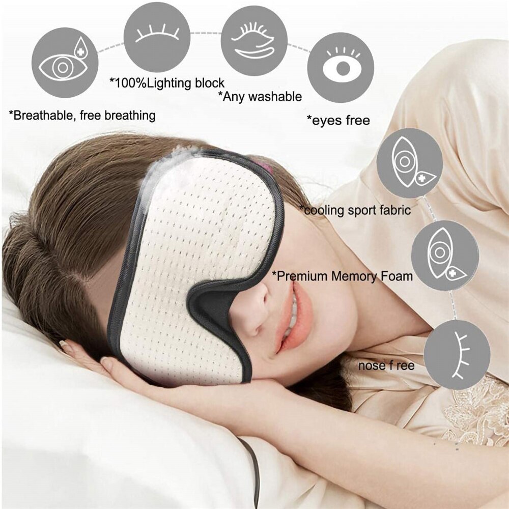 3D Slaapmasker Blokkeren Licht Zachte Gewatteerde Slaap Masker Voor Ogen Slaapmasker Eye Shade Blinddoek Slapen Aid Gezichtsmasker ooglap