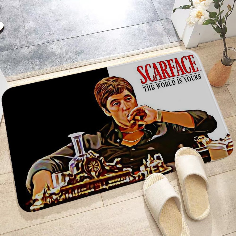 Film Scarface Vloermat Goedkoper Anti-Slip Moderne Woonkamer Balkon Bedrukt Modern Interieur Flanellen Mat: 1000mm x 1000mm / Roze