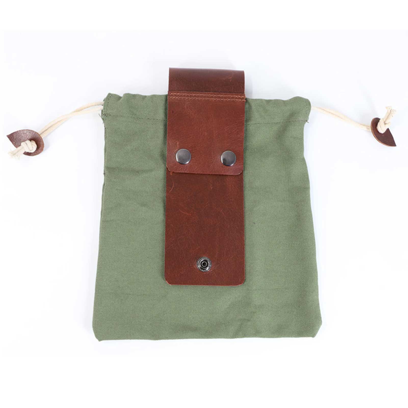 Leather Canvas Bag Canvas Foraging Pouch For Hiking Buckle Duty Tool Pouch With Drawstring For Outdoors Camping Foraging Bag